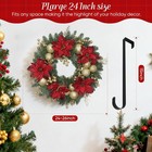 24  Christmas Wreath Front Door Artificial Pine Red Gold Berries  r048