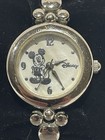 Vintage Disney Mickey Mouse Women   s Watch Silver Tone Ears Link Bracelet New Bat