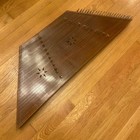 Vintage Hand-crafted Hammered Dulcimer In Wood Case With Tools Musical Folk Art