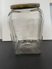 Vtg 1940 s Planters Peanuts  Countertop Embossed Glass Jar With Lid