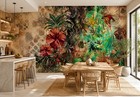 Giant Botanical Floral Wallpaper Mural Indien Design Photo Wall For Living Room