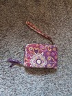 Vera Bradley Zip-around Wallet Bifold Purple Gold Floral Pattern Id   Cards