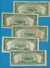 5- 5 00 1928  Mixed Red Seal  Legal Tenders  Average Circulated  Dealers Lot