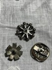Vintage Metal Silver Tone Clear Rhinestone Sewing Crafting Buttons Lot Cb-2