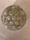 Vintage Large 13 Hole Round Clear Glass Floral Flower Frog 5    Diameter Footed