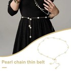Pearl Waist Belt Adjustable Pearl Waistband Dress Decoration For Women Gold