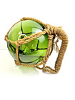 Vintage Sea Green Glass Ball Fishing Net Float Buoy Nautical Hand Blown 10 