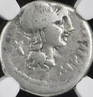 Roman Republic Silver Denarius 115bc-114bc Ngc Graded Vg Roma And Quadriga