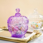 22 Oz Large Candy Dish With Lid Crystal 7 X 5 5 X Inches  Purple 34