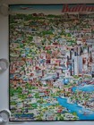 Vtg 1980 Baltimore Illustrated Map Poster 39x29 Orioles Travel Maryland Rare