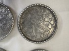 Vintage Set 6 Everlast Hand Forged Coasters  Dogwood Pattern Aluminum Signedgood