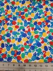 1993 Button Flowers Red Yellow Blue Green Cotton Fabric 1 Yd 16 In 