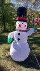 7 Ft Christmas Inflatable Snowman Led Disco Lights And Plays Christmas Music 