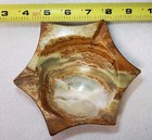 2 Two Vintage Mid Century Italian  Alabaster Marble Natural Stone Carved Ashtray