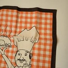 Vintage Mid Century Irish Linen Chef Checkerboard Kitchen Tea Towel