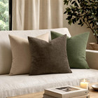 Chocolate Brown Chenille Couch Throw Pillow Covers  18x18