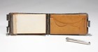 Vintage Sterling Silver Mounted Dark Green Crocodile Notepad