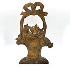 Hubley Cast Iron Door Stop 11  Basket Of Flowers Hand Paint Multi Color Vintage