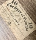 1863 State Of Georgia 10 Cents Fractional Currency Obsolete Note Railroad 
