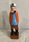Vintage Hand Carved Wood Pirate W  Peg Leg   Ship Captain Carving Folk Art