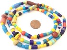 Strand Of Ghana Vintage Assorted Colorful Glass African Trade Beads