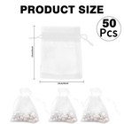 White Organza Bags - 50 Pcs  Sheer 4 X 6 Inch  Jewelry   Party Favor Bags With D