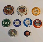 Vintage Pinback Button Lot Union  Fraternal 9 Total Pins 