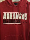 Arkansas Razorbacks Pullover  Large Red Hoodie Sweatshirt Fleece Jacket