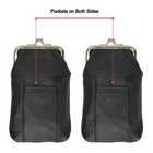 Leather Cigarette Case Pack Holder Regular Or 100 s Lighter Pocket Black