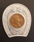 Encased Wheat Penny Cent Coin Bar Of Music Casino Reno Nevada Good Luck 1945
