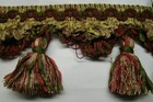 6 Yards Double Scallop Tassel Fringe 3  Beige red green mauve Fabric Trim Win38