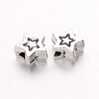 Star Beads Spacers Metal Antiqued Silver Celestial Jewelry 5mm Findings 20pcs