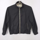 Tommy Bahama Bomber Jacket Mens M Black Nylon Blend Full Zip Long Sleeve