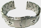 16-22mm Silver Tone Stainless Steel Security Clasp Bracelet Link Watch Band
