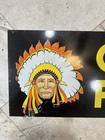 Vintage 1960   s Chief Paint Paint Tin Sign Original Double Sided Indian 28x12