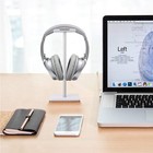 Deear Headphone Stand Gaming Headset Holder Universal Aluminum Metal L  White