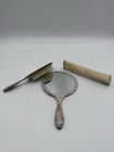 Vintage Dressing Table Set Silver Tone Hand Mirror-brush-comb Vanity Set