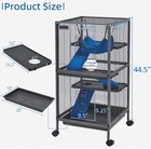 45  h Metal Small Animal Cages  Rolling Ferret Cage With Removable Ramps