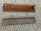 Vintage Two Piece Faux Tortoise Shell Comb In Gold Plated Case