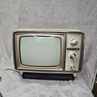 Vintage 1978 Zenith Y092a 9  Portable B w Crt Tv - Tested Working W  Nes Gaming 