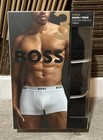 Hugo Boss Mens Power Cotton Stretch Boxer Trunk Underwear Black Size Med 3 Pack