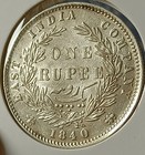  vo4 east India Company 1840 Victoria Silver Rupee Indian Head Unc Grade Rare
