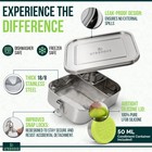 Large 304 Stainless Steel Bento Box For Adults  47oz  - 3 Compartment Lunch B   