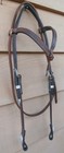 Vintage Basket Stamp Brow Knot Headstall Sterling Silver Overlay Fleming Buckles