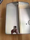 Vintage Metal Wall Mount Medicine Cabinet Arched Door Mirror Etched Flower Vine