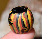 Antique Venetian Lampwork Semi Feathered Italian Stripe Eye Bead  African Trade