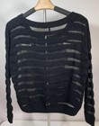 Nollie Skull Women s Sweater Small Sheer See Thru Black Stripes Goth Funky