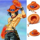 One Piece Portgas D  Ace Cowboy Hat With Beads Hat Anime Cosplay Cap  Luffy