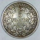 1870-a Fance 5 Francs Silver Coin Z272