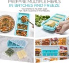 Silicone Freezer Tray With Lid 2 Pack - 1 Cup Portion Soup   Meal Prep Molds